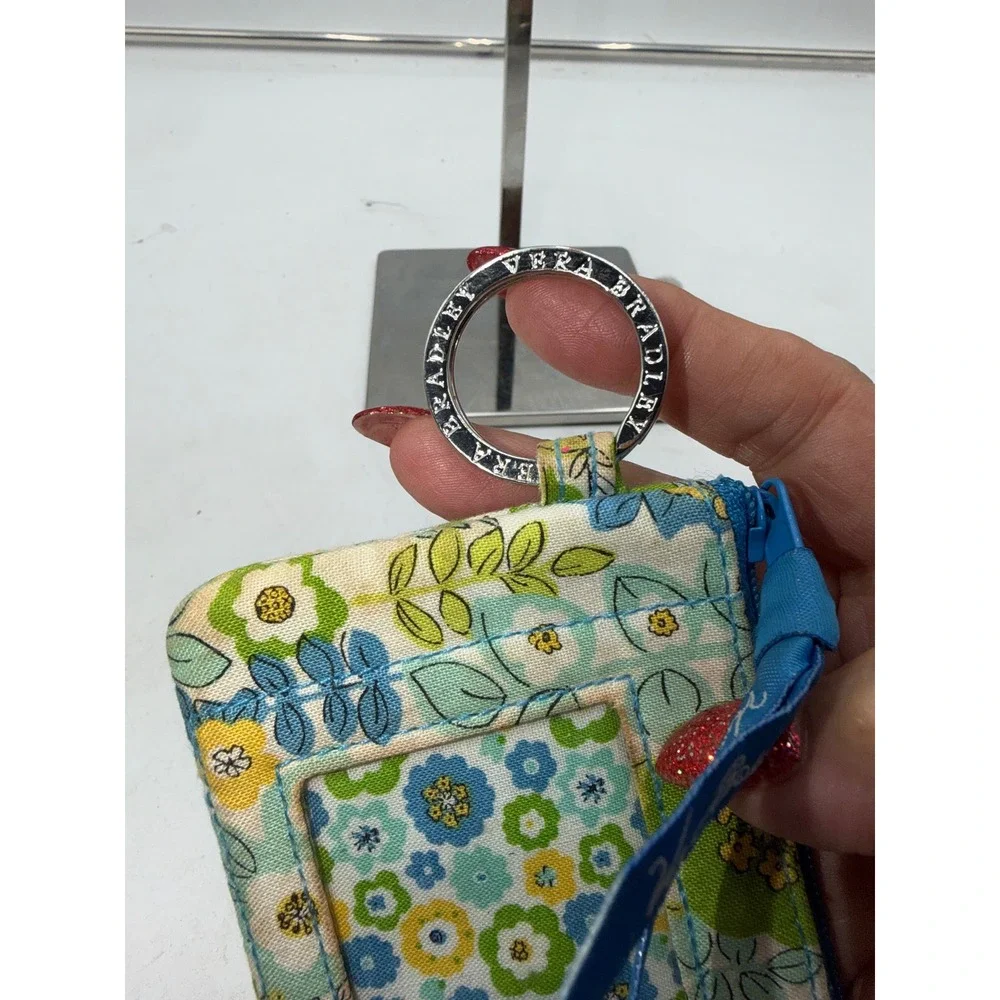Vera Bradley Zip ID Case Card Holder Wallet Key Ring Blue Rhapsody (retired)